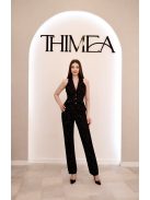 Fekete csillogó tweed női mellény – elegáns mellény 